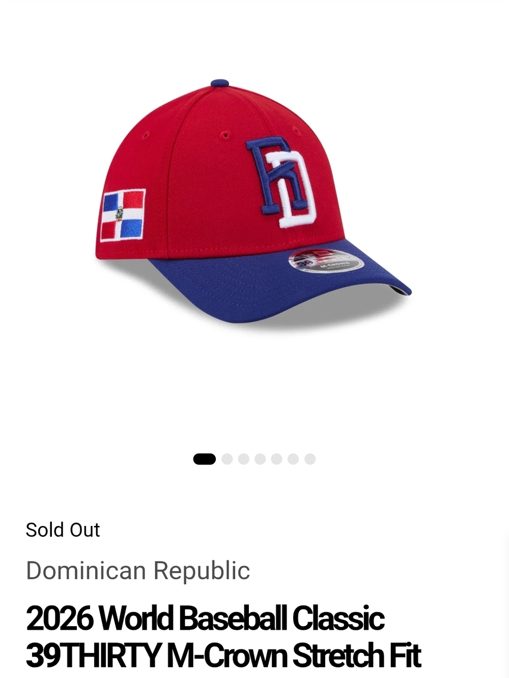 New Era Red and Blue Dominican Republic 39THIRTY Stretch-Fit Cap